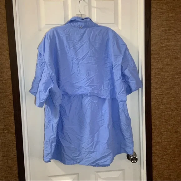 Magellan Blue Fish Gear Short Sleeve Angler Fit Button Up Shirt 3XL - Picture 7 of 8